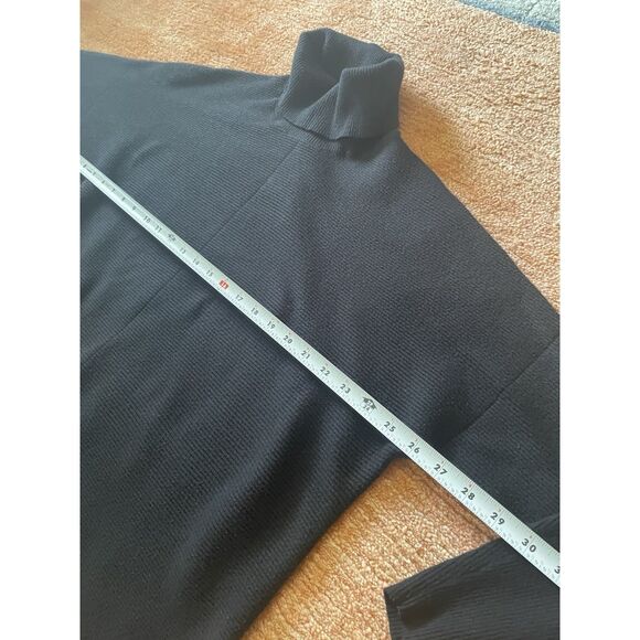 Cupio Black Ribbed Oversized Turtleneck Tunic Sweater Women’s Size Large - Picture 3 of 7